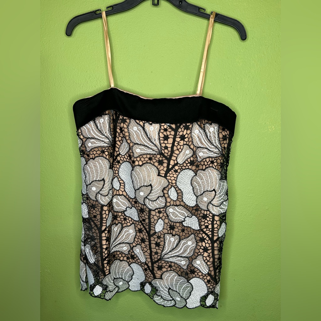 Bcbg Black And White Spaghetti Strap Sundress